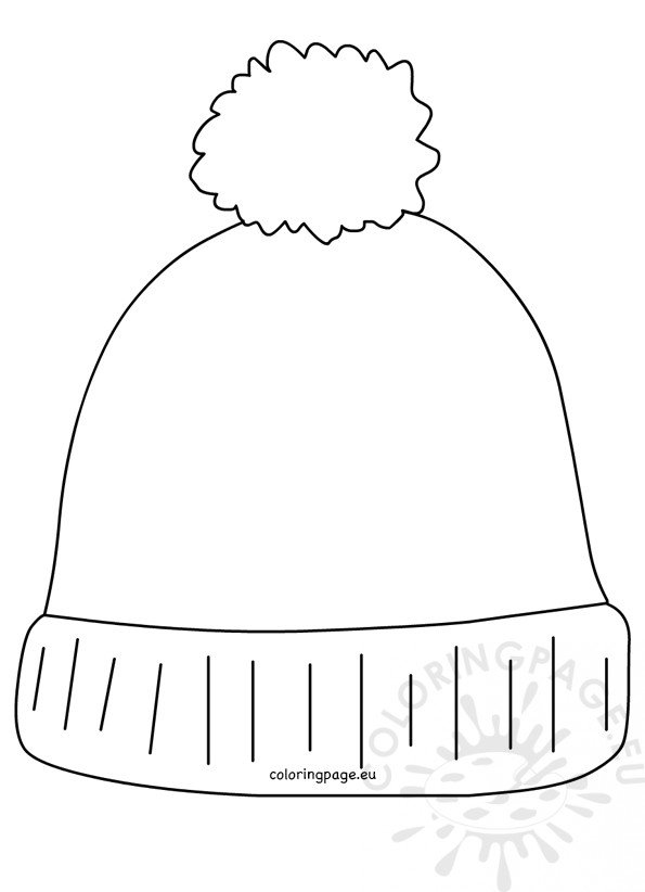 Winter images Pom Pom Hat Coloring Page