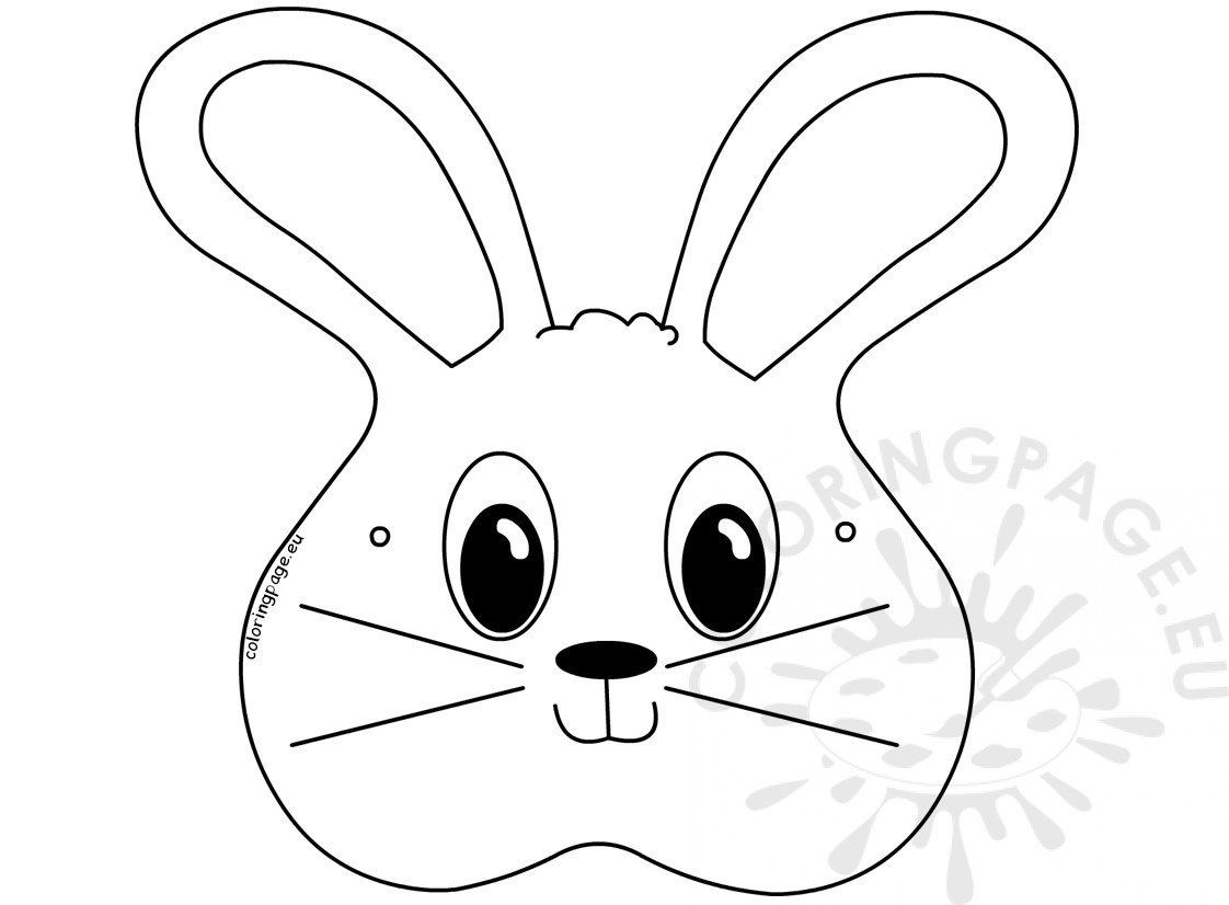 Animal Masks Craft Bunny mask – Coloring Page