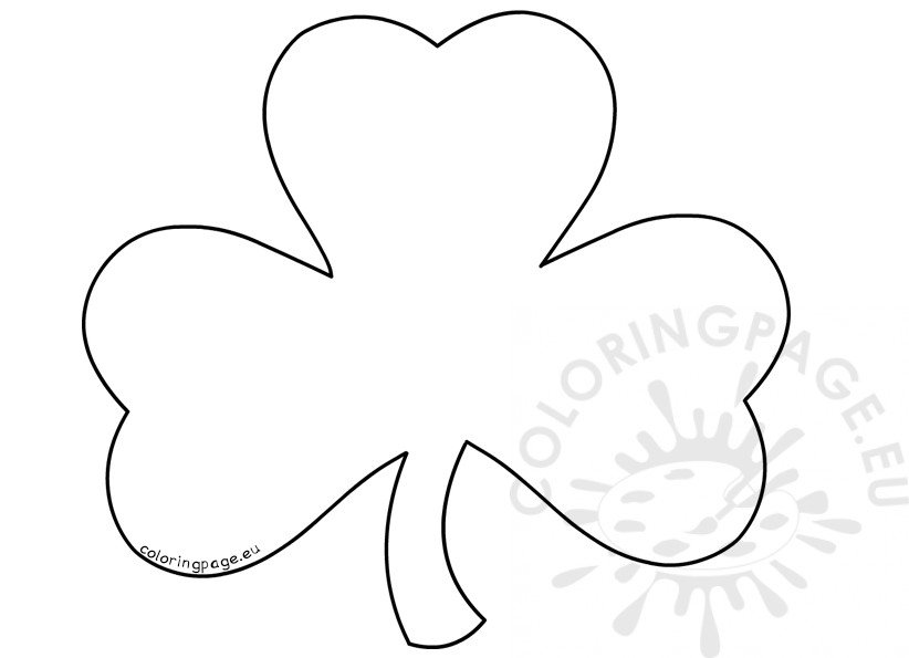 St Patrick’s Day coloring pages for adults Large Shamrock – Coloring Page
