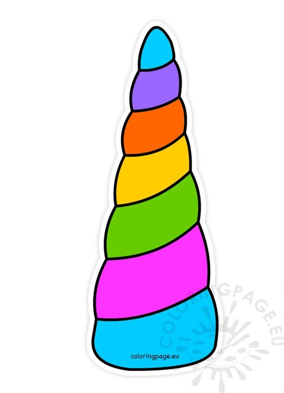 Spiral Unicorn Horn clipart - Coloring Page