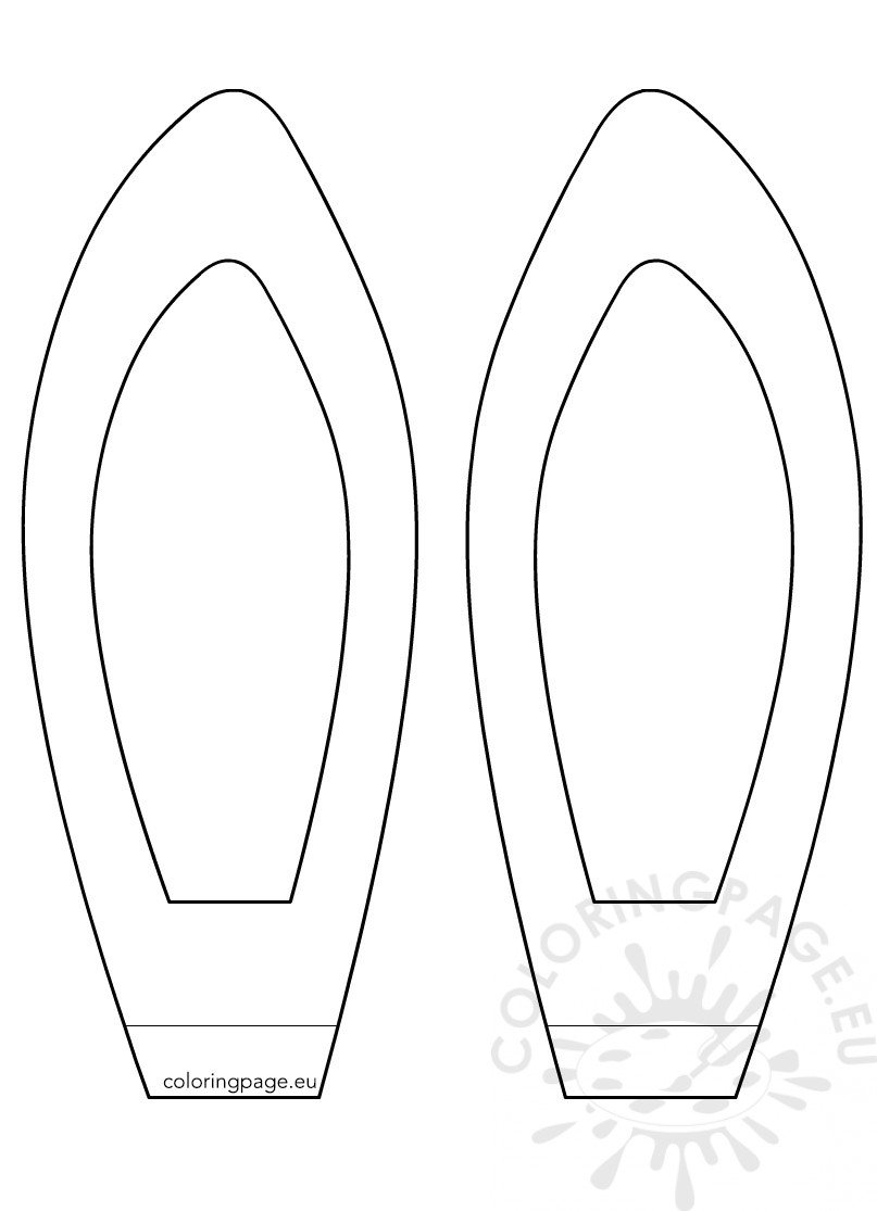 Easter craft Bunny ears template Coloring Page
