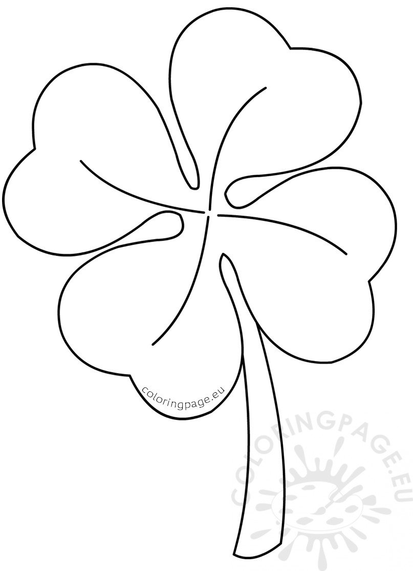 Full page four leaf clover Coloring Page