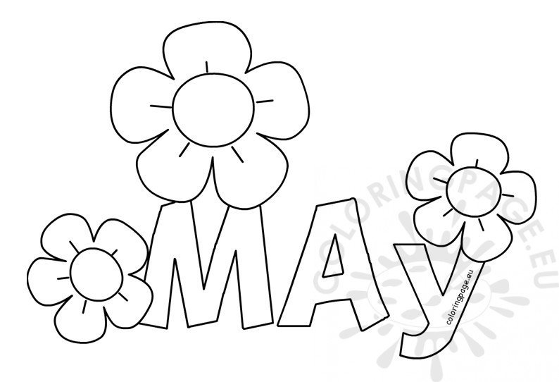May printable month coloring sheet - Coloring Page