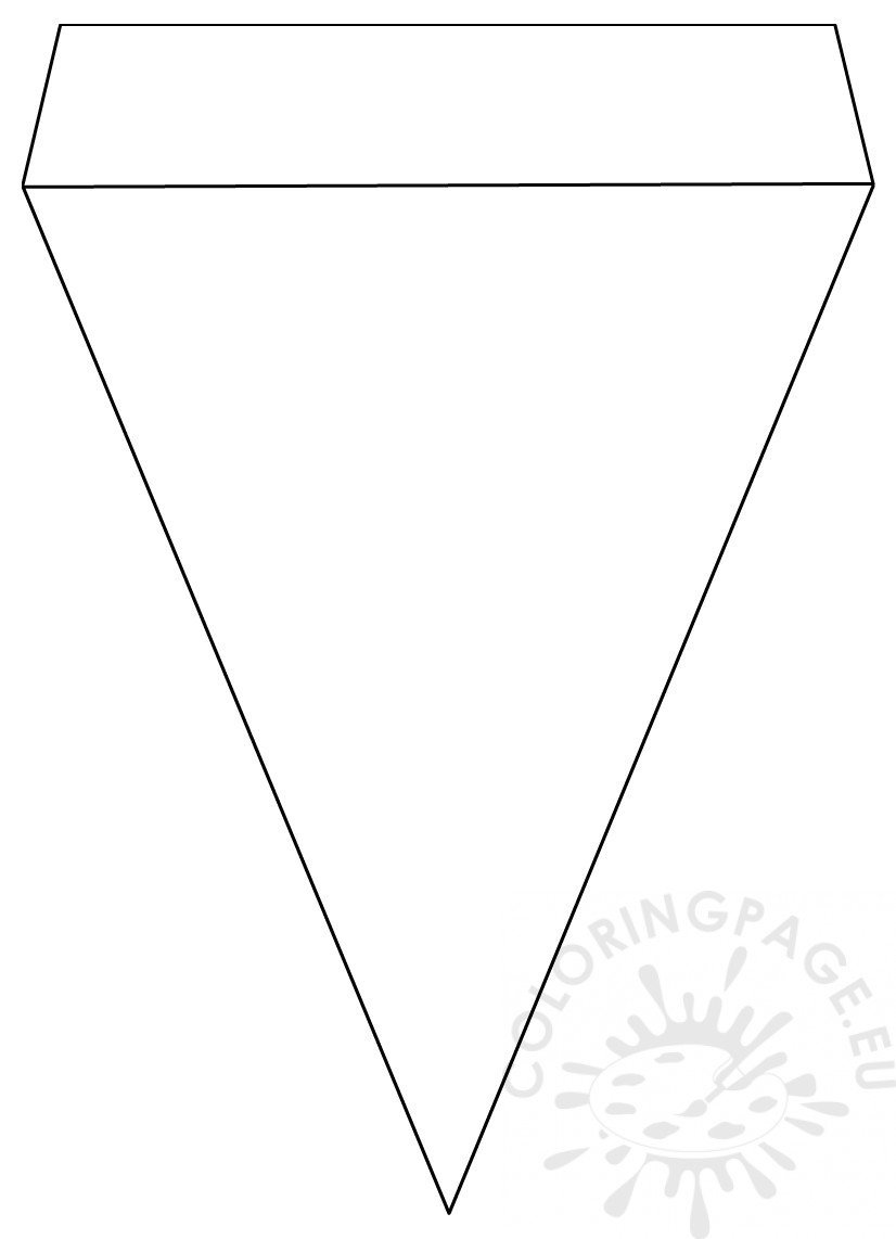 Printable Pennant banner template – Coloring Page Regarding Triangle Pennant Banner Template