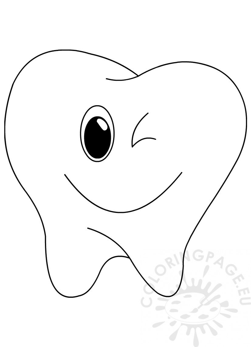 Happy Tooth Coloring Sheet Coloring Page