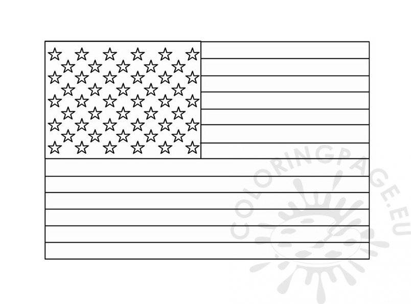 United states flag template – Coloring Page