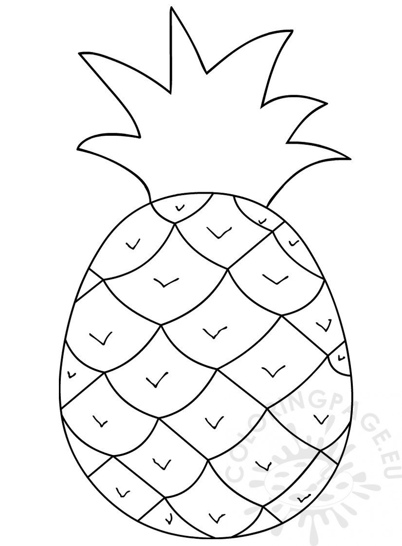 Pineapple clipart black and white – Coloring Page