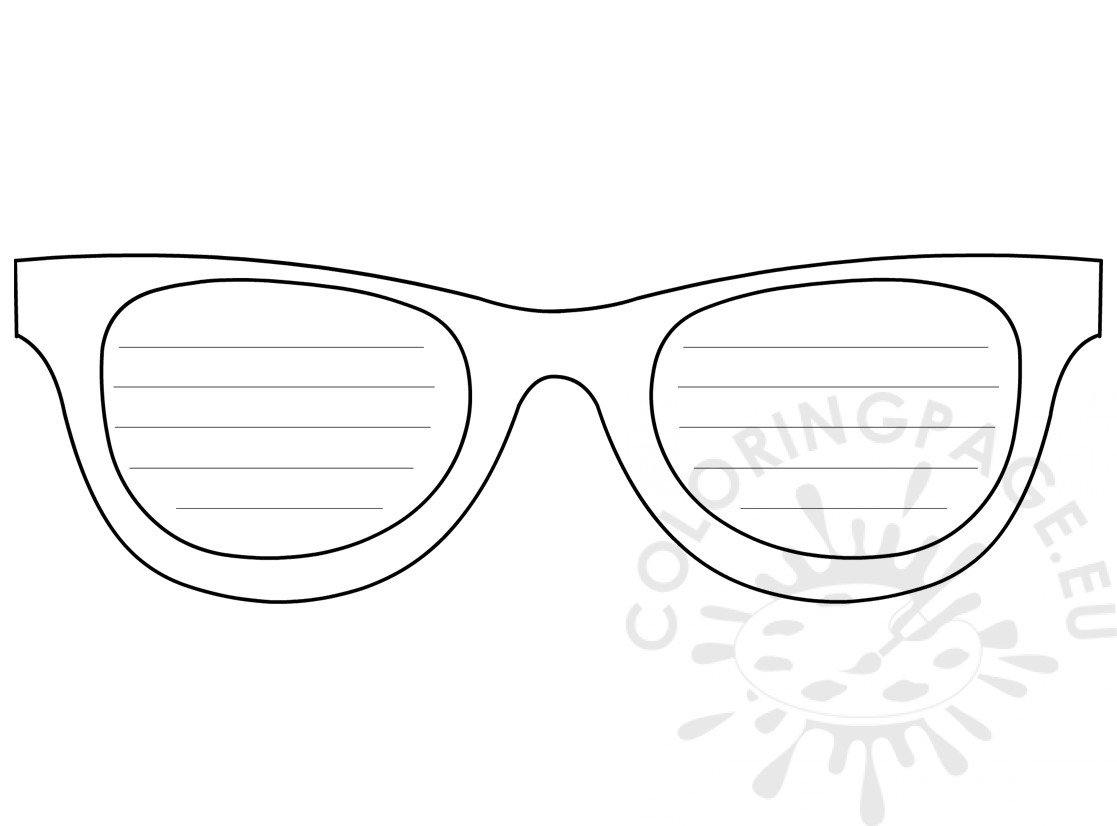 Sunglasses Writing Template Printable Craft Sunglasses – Coloring Page