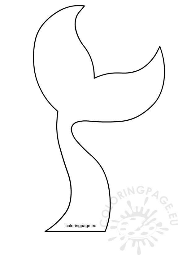 Mermaid Tail template printable Coloring Page