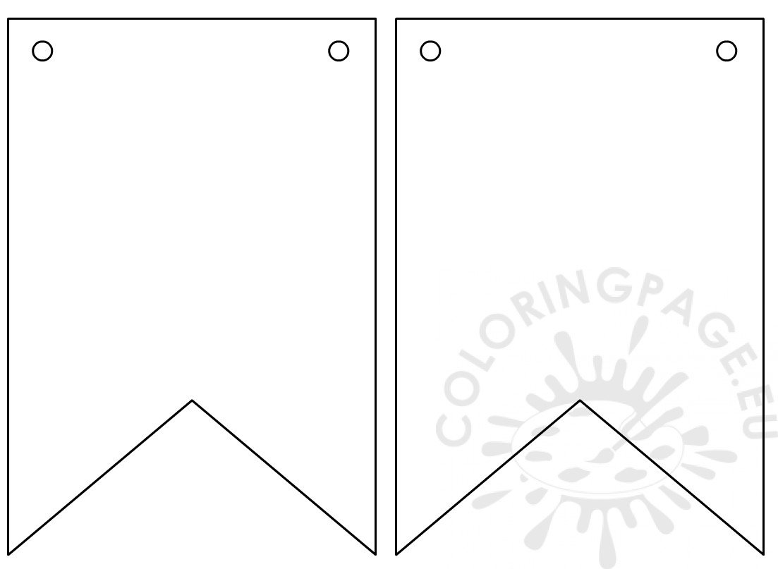 Printable Pennant Flag Shape – Coloring Page1103 x 807