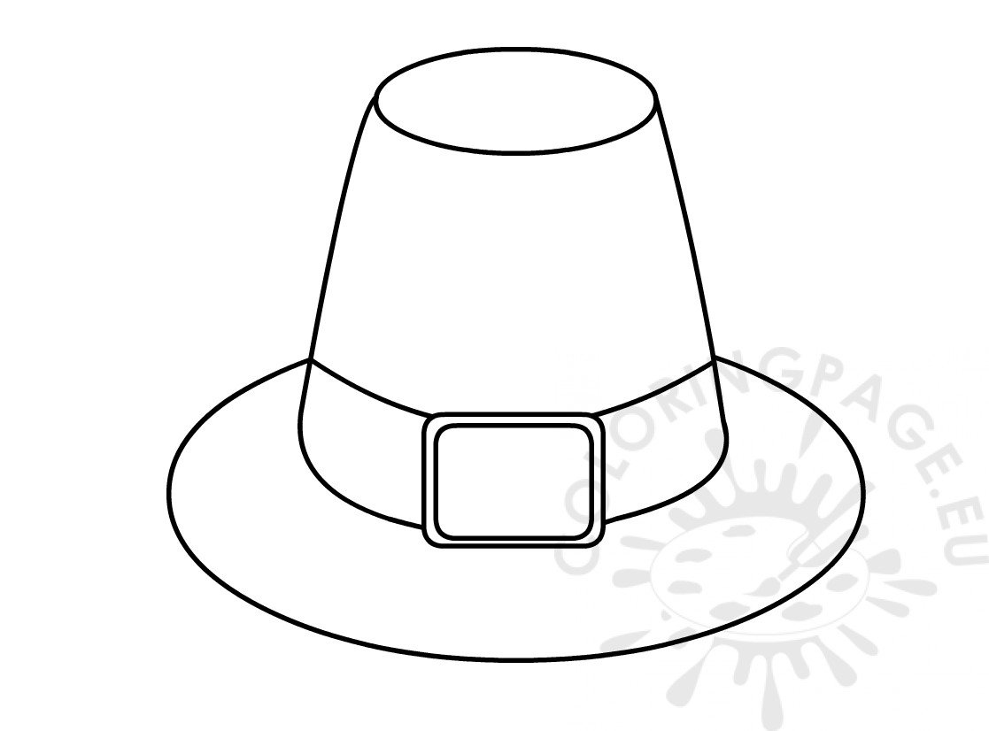 Thanksgiving Pilgrim Hat template Coloring Page