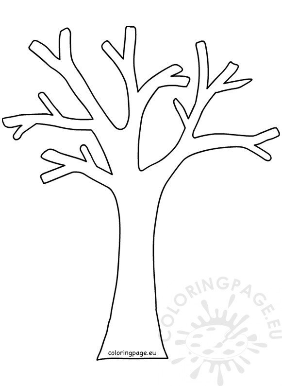 Autumn coloring Tree Without Leaves – Coloring Page