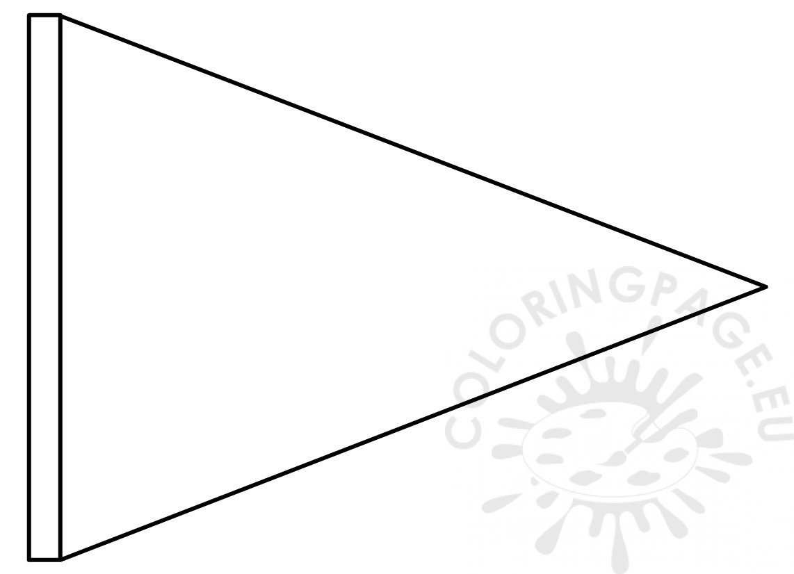 Triangle Flag banner template – Coloring Page Inside Triangle Pennant Banner Template