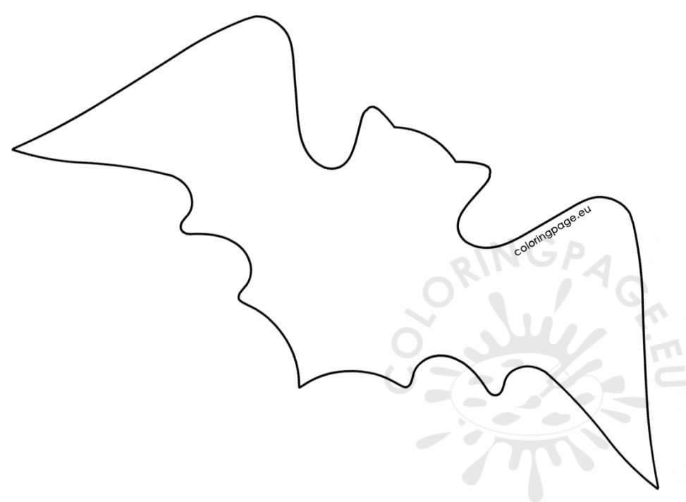 Large bat template printable – Coloring Page