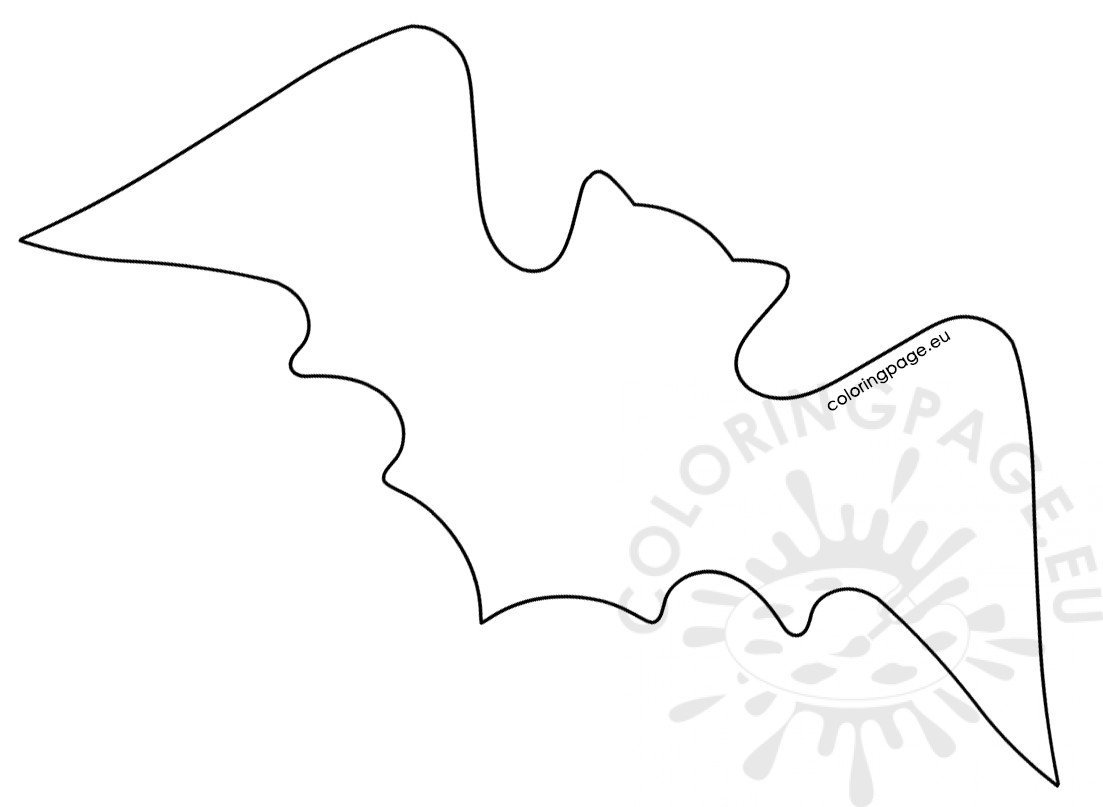 Large bat template printable Coloring Page