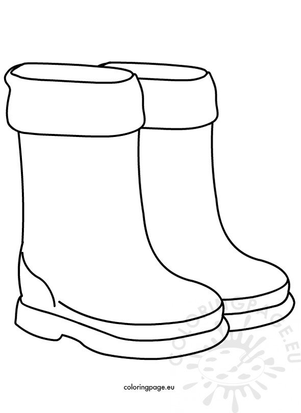 Rain Boots Children Shoes Coloring Page