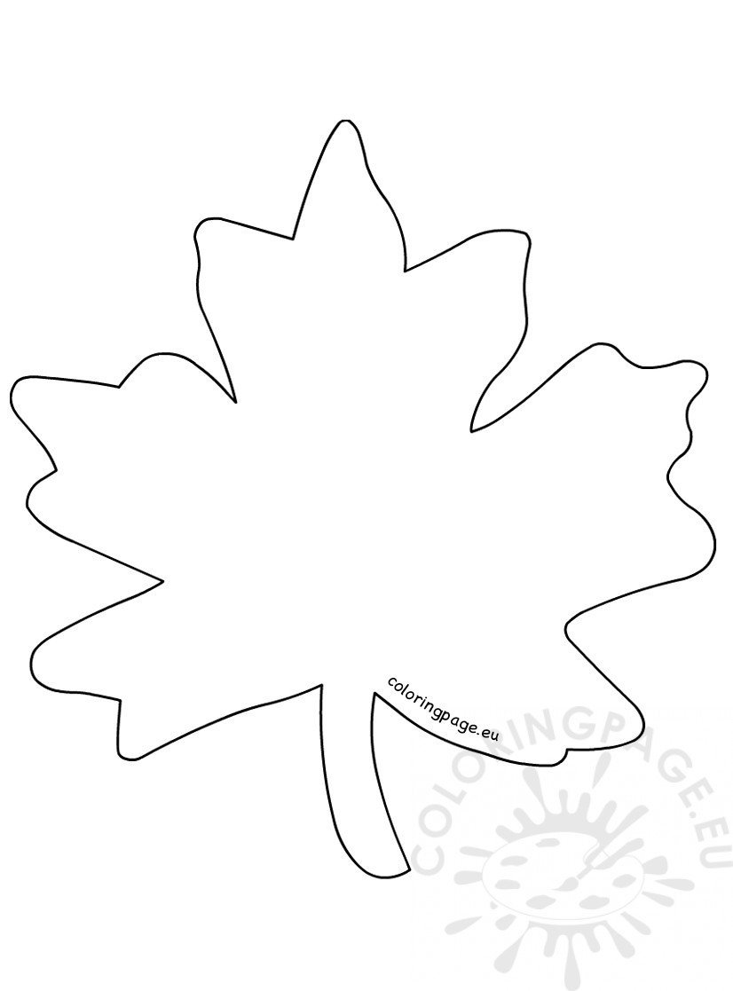 Simple maple leaf coloring page printable - Coloring Page