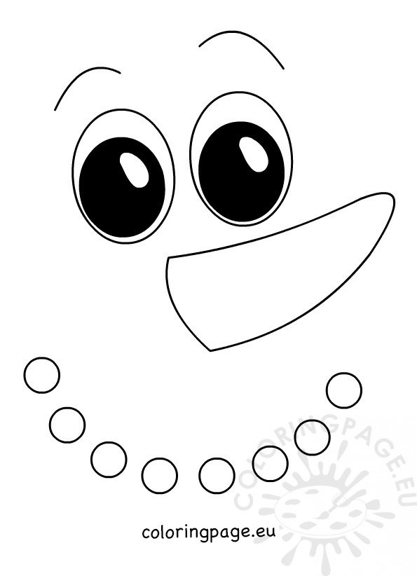 Snowman Face template Christmas Winter Crafts Coloring Page