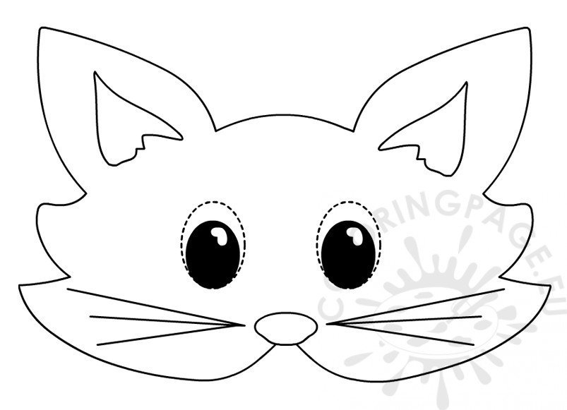 Cat mask Printable animal masks to colour – Coloring Page