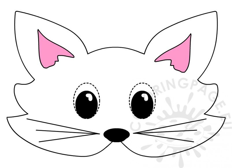 Cat mask template Printable animal masks – Coloring Page