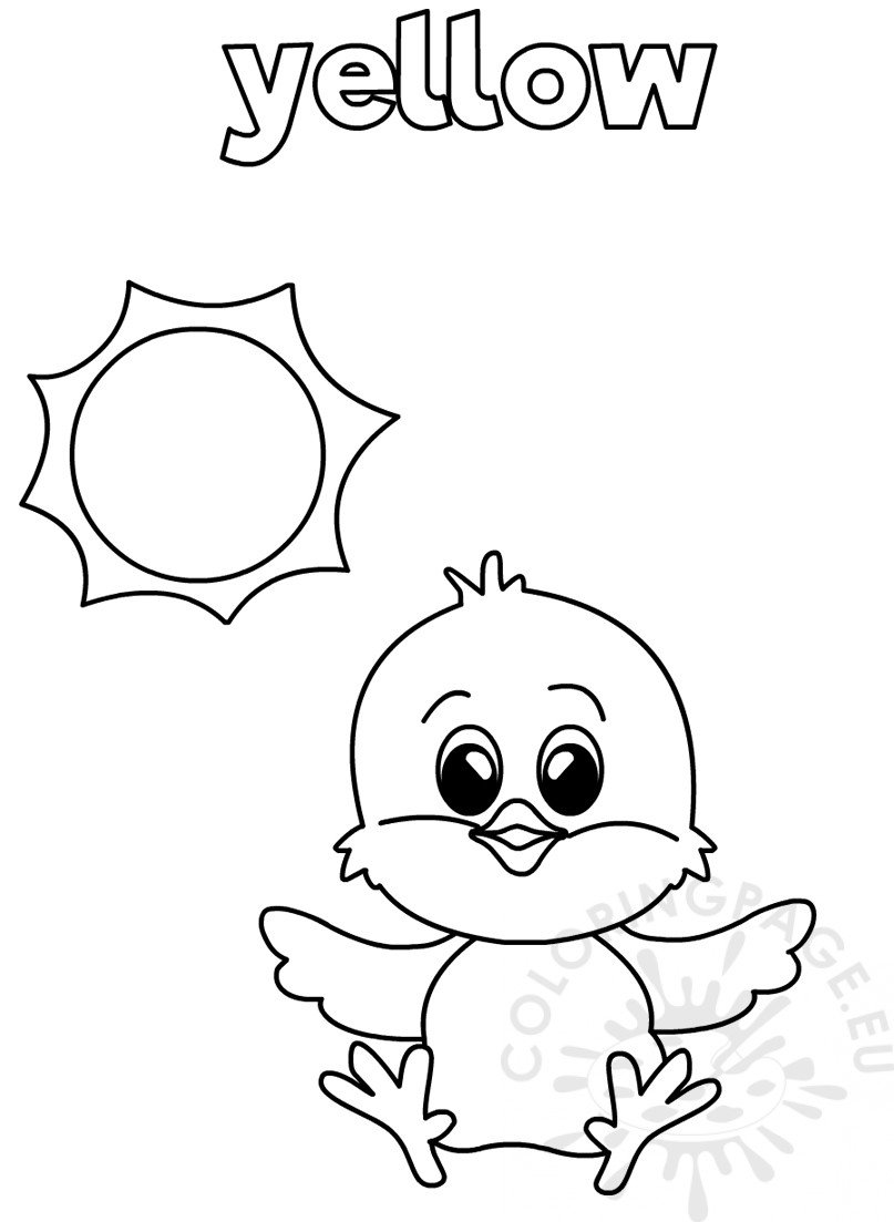 Yellow coloring worksheet for Kindergarten – Coloring Page