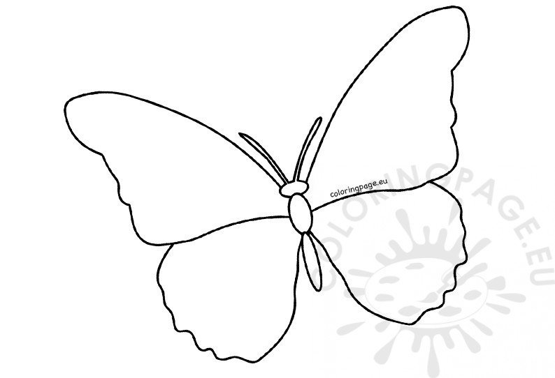 Large Butterfly Cutout Template Coloring Page