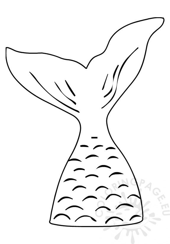 DIY Printable Paper Mermaid Tail template Coloring Page