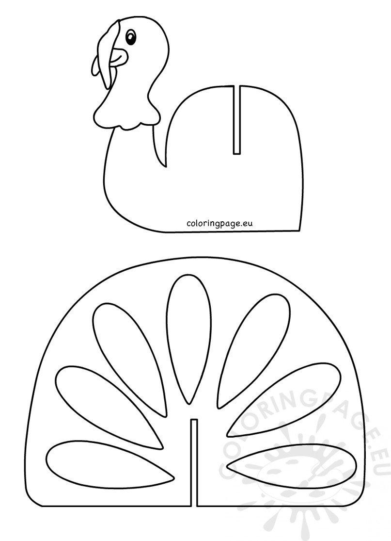 Thanksgiving Turkey Craft Template printable - Coloring Page