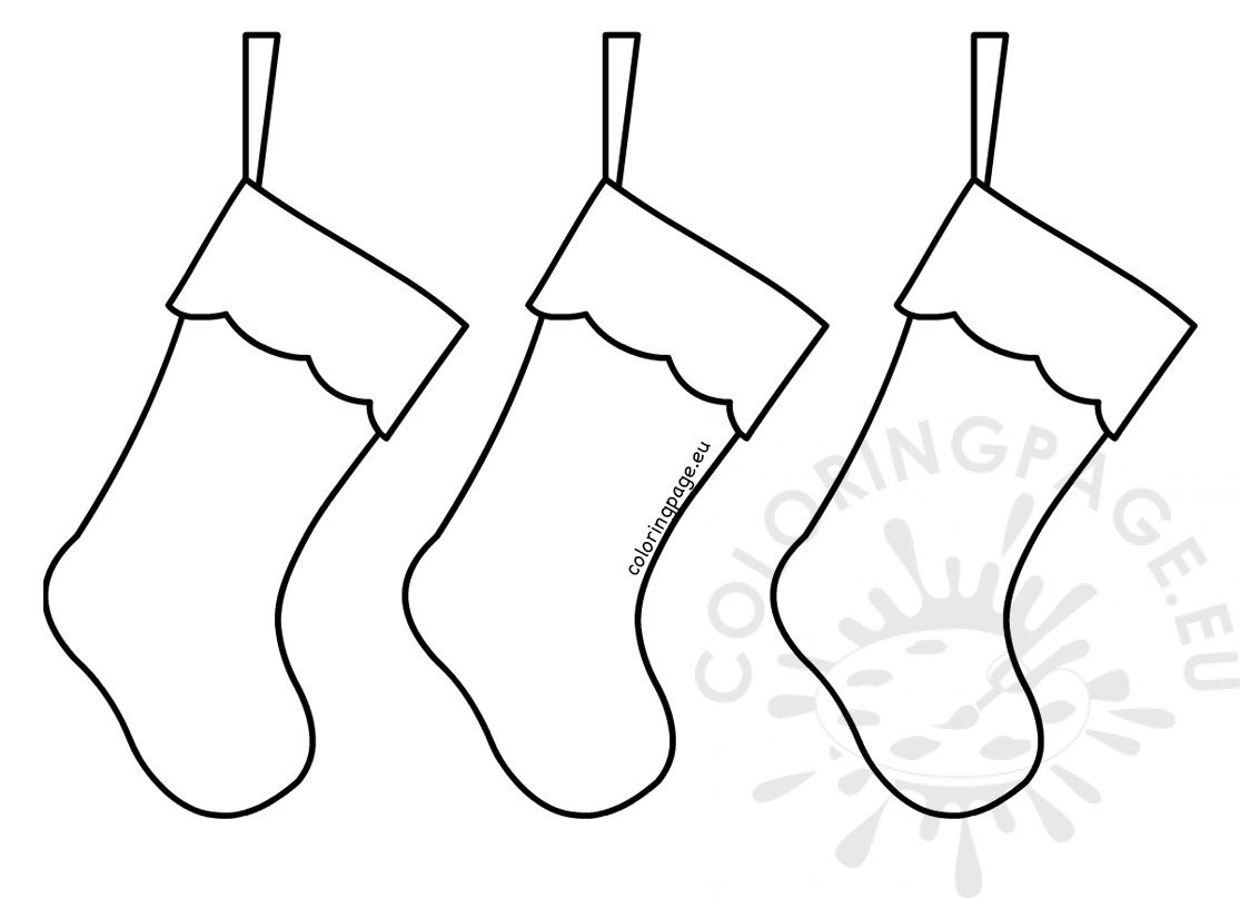 Three Simple Christmas Stockings printable Coloring Page