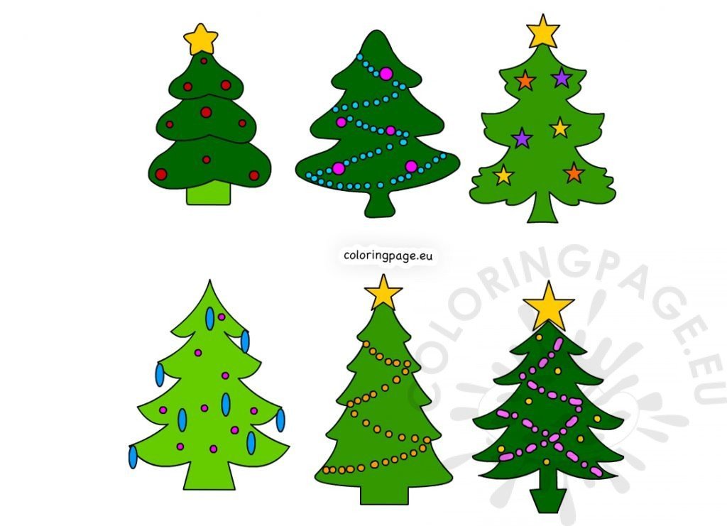 Xmas trees Small Christmas Trees printable – Coloring Page