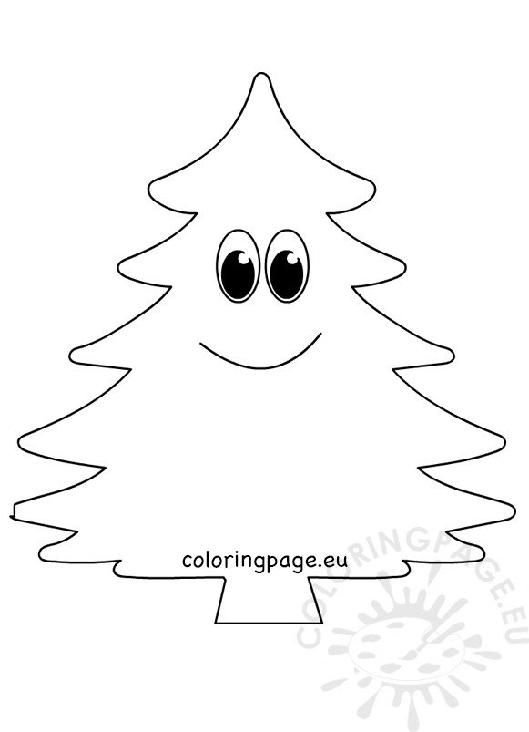 tree cartoon pine christmas happy coloring coloringpage