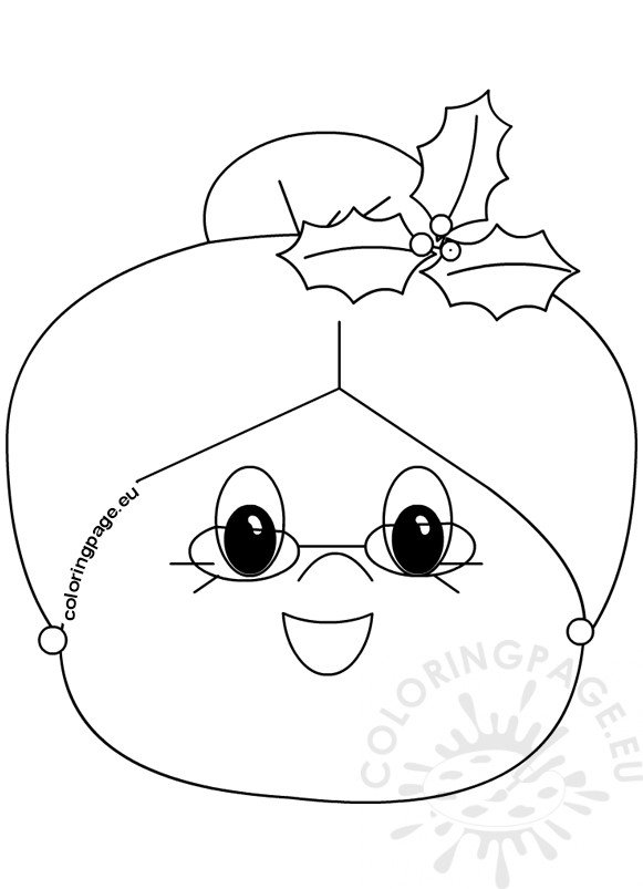 Happy Mrs Claus Christmas template – Coloring Page