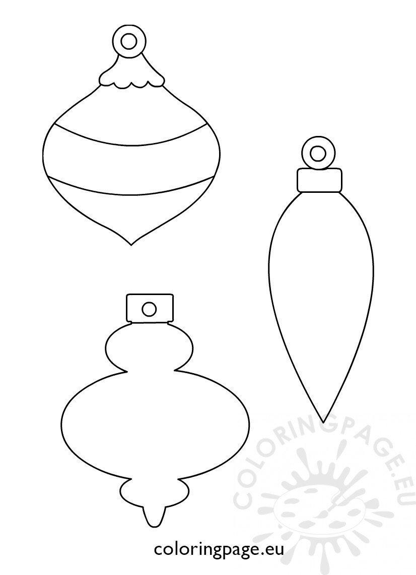 3 Christmas printable ornament shapes Coloring Page