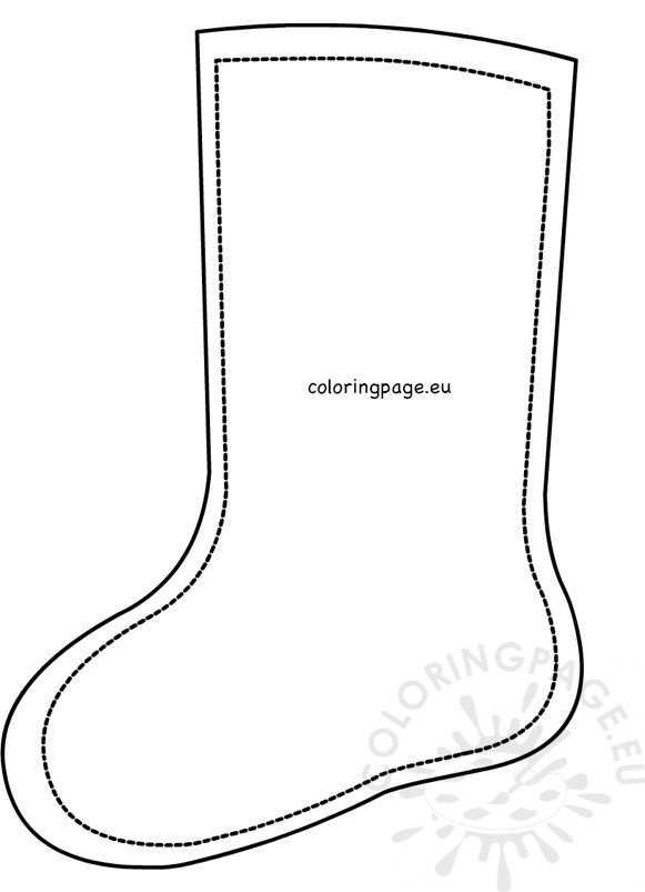 Printable Paper Xmas stocking template – Coloring Page