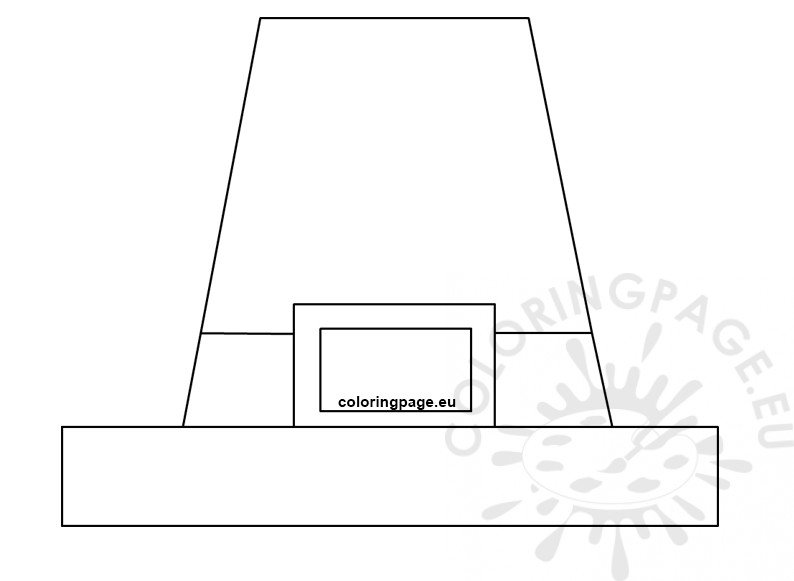 Preschool Pilgrim Hat template printable Coloring Page