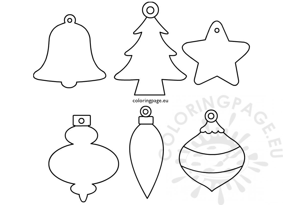 Set Christmas ornament shapes printable – Coloring Page
