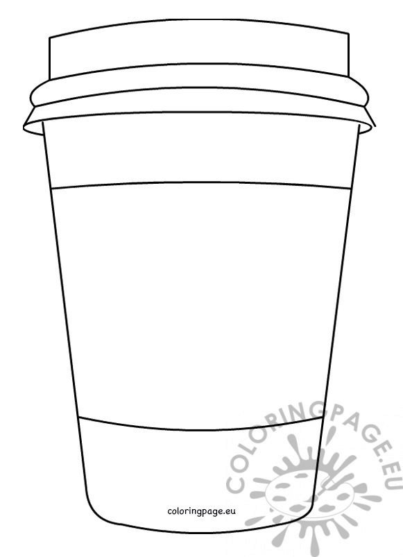 Closed Coffee paper cup pattern printable Coloring Page