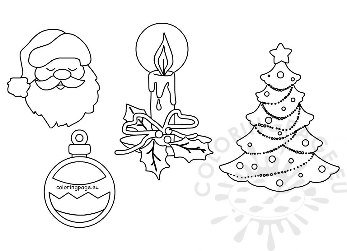 Black and white coloring xmas pictures – Coloring Page