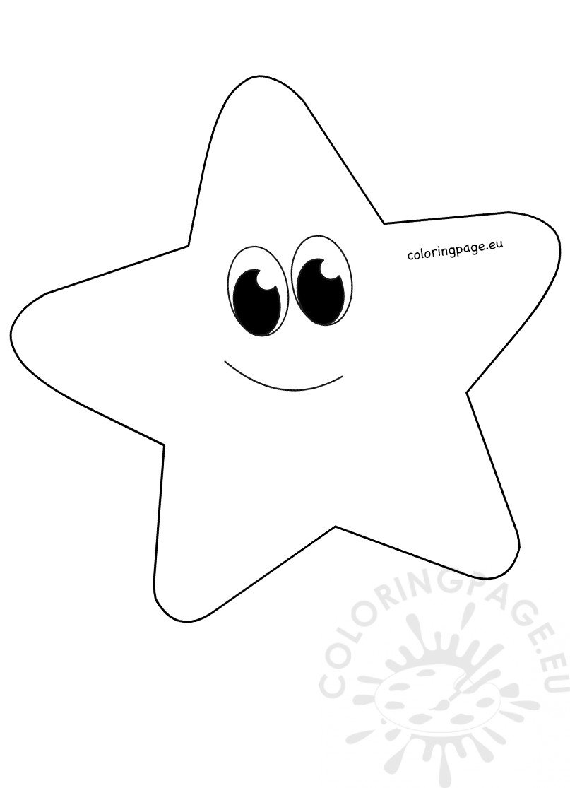 Whimsical Cartoon Star clipart printable Coloring Page