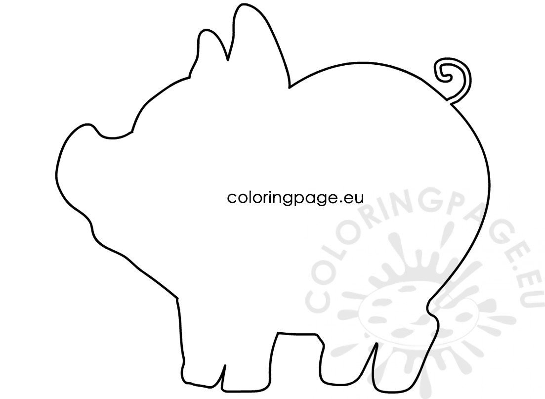 Simple Pig template Animals crafts – Coloring Page