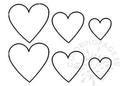 Heart templates large medium small Coloring Page