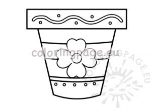 Decorative flower pot template printable – Coloring Page