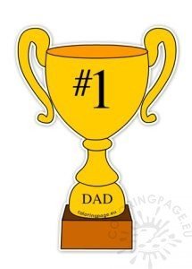 Number one gold trophy cup clipart – Coloring Page