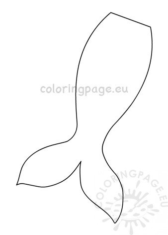 Large Mermaid Tail Shape Coloring Page