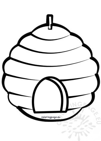 Cartoon beehive coloring book – Coloring Page