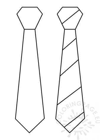 Tie Template PDF printable Coloring Page