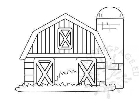 Farm house black and white – Coloring Page