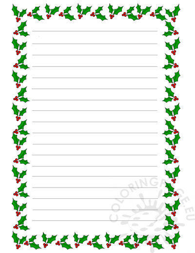 Christmas Writing Paper Template from coloringpage.eu