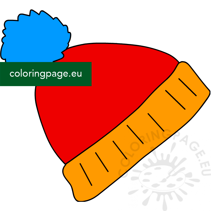 Cartoon Winter Hat Printable Coloring Page