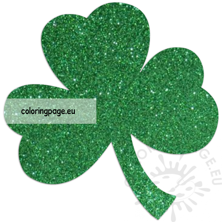 Green glitter shamrock free Coloring Page